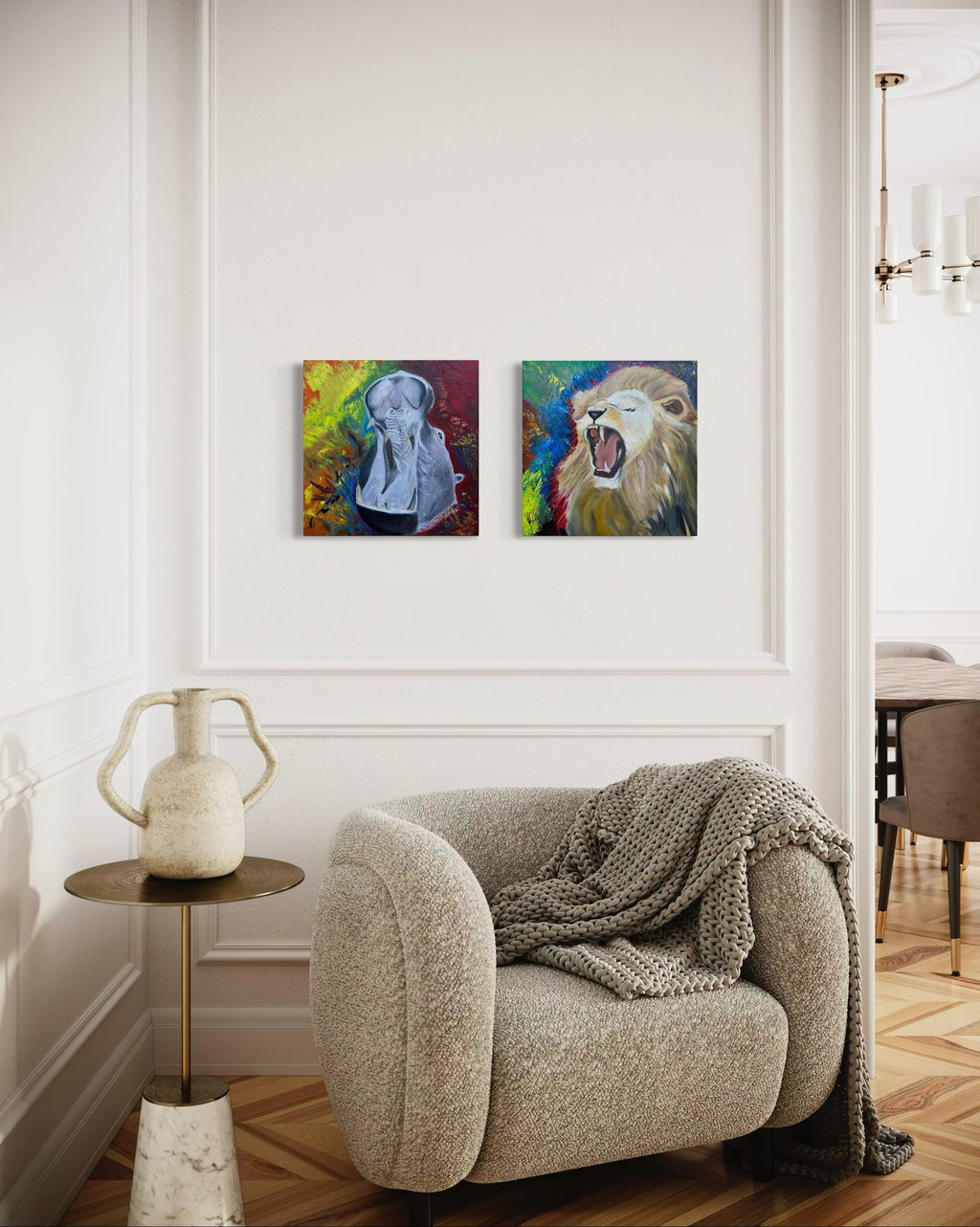 Canvas Print: "Brøldende løve"