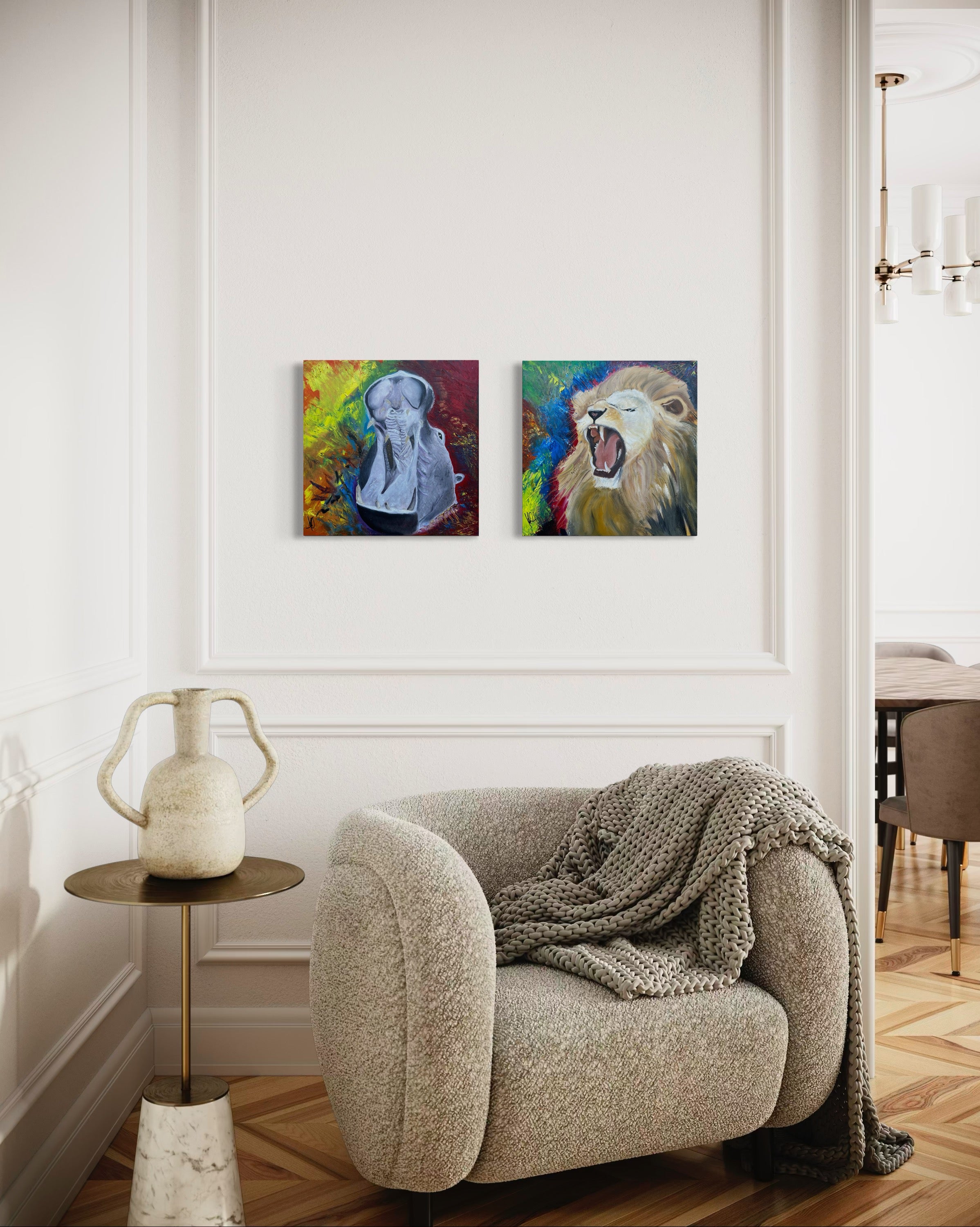 Canvas Print: "Brøldende løve"