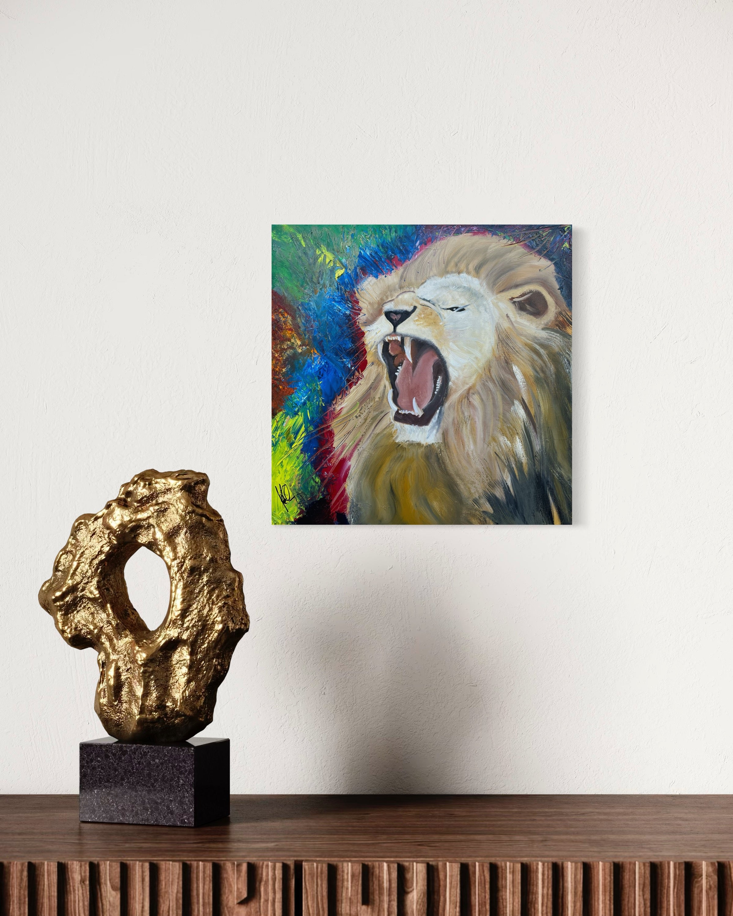 Canvas Print: "Brøldende løve"