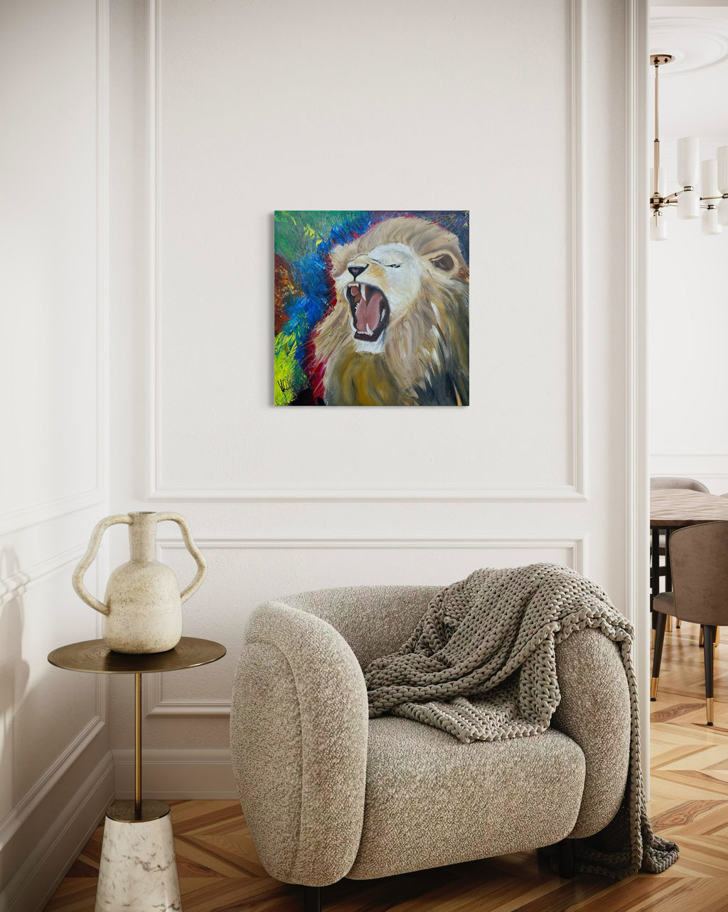 Canvas Print: "Brøldende løve"