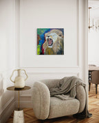 Canvas Print: "Brøldende løve"