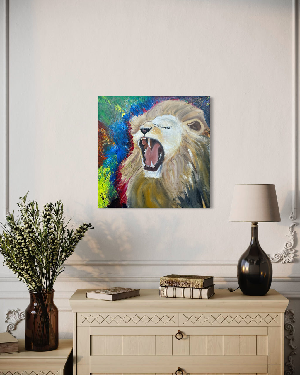 Canvas Print: "Brøldende løve"