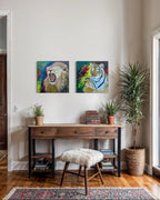 Canvas Print: "Brøldende løve"