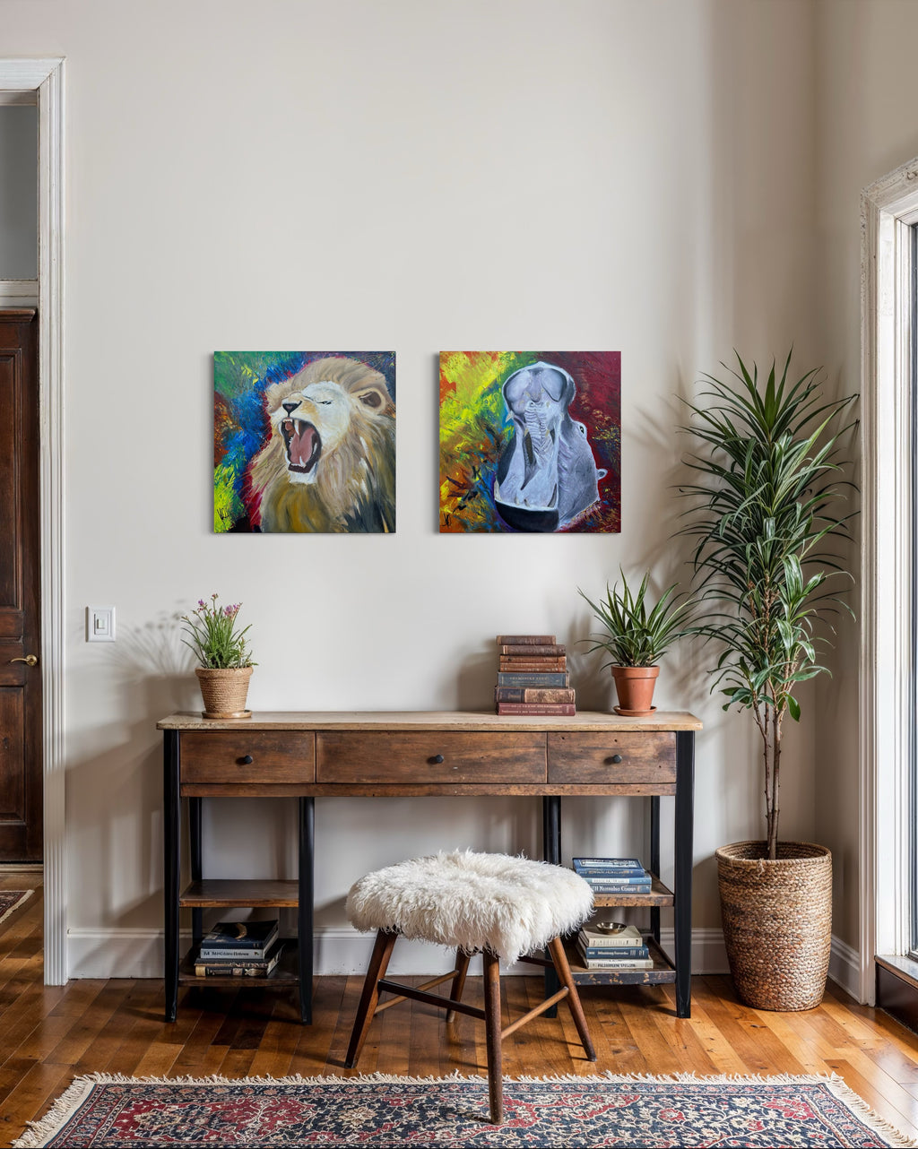 Canvas Print: "Brøldende løve"