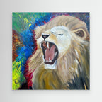 Canvas Print: "Brøldende løve"