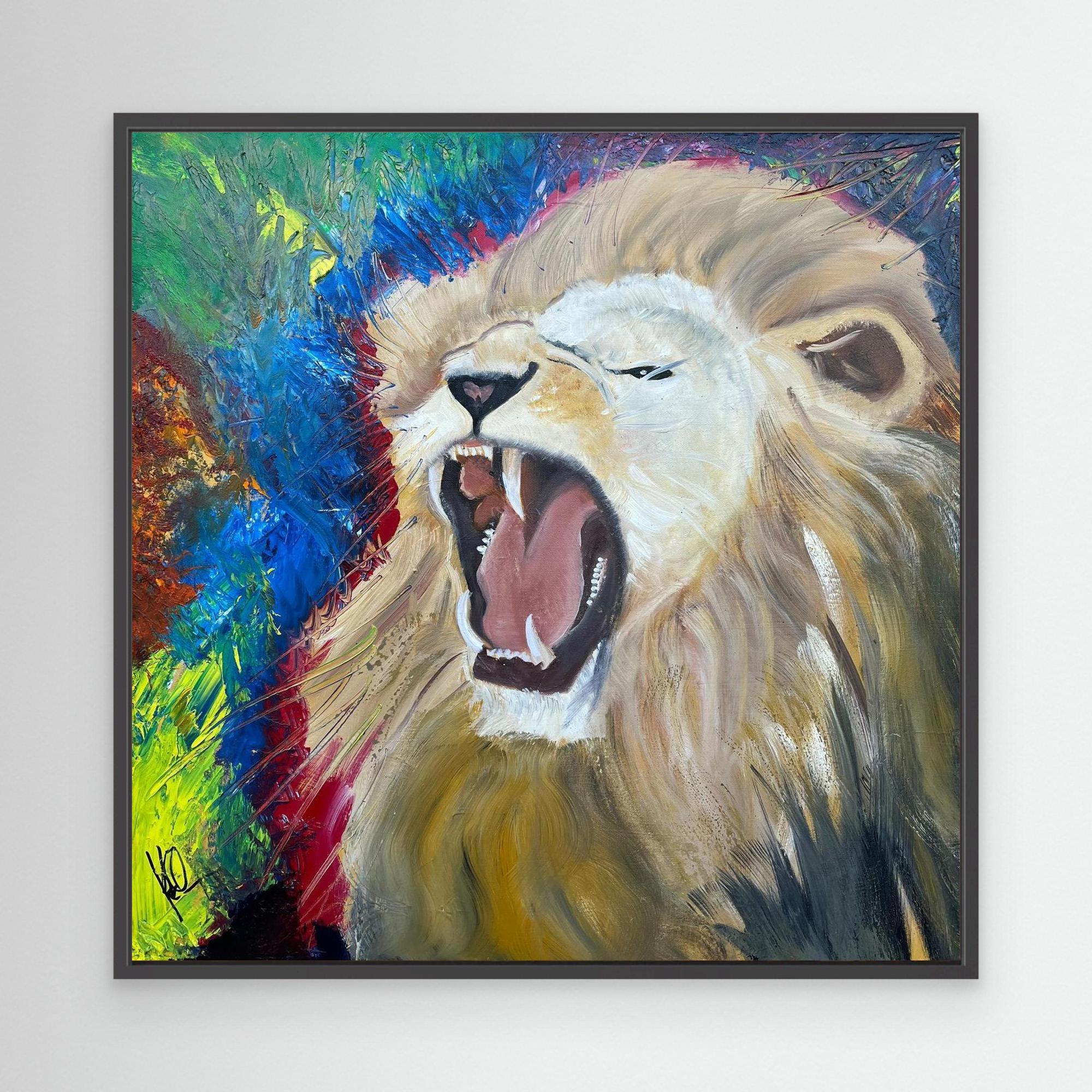 Canvas Print: "Brøldende løve"