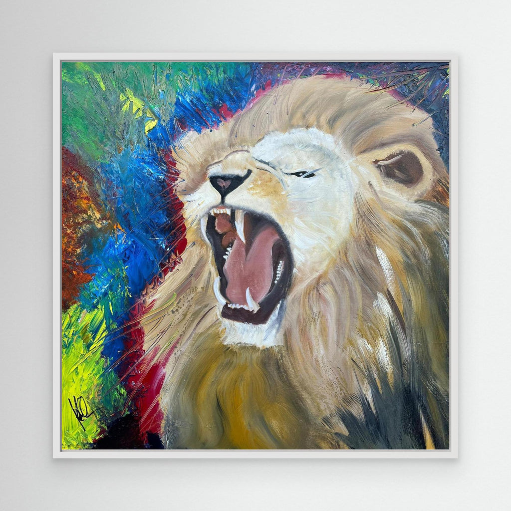 Canvas Print: "Brøldende løve"