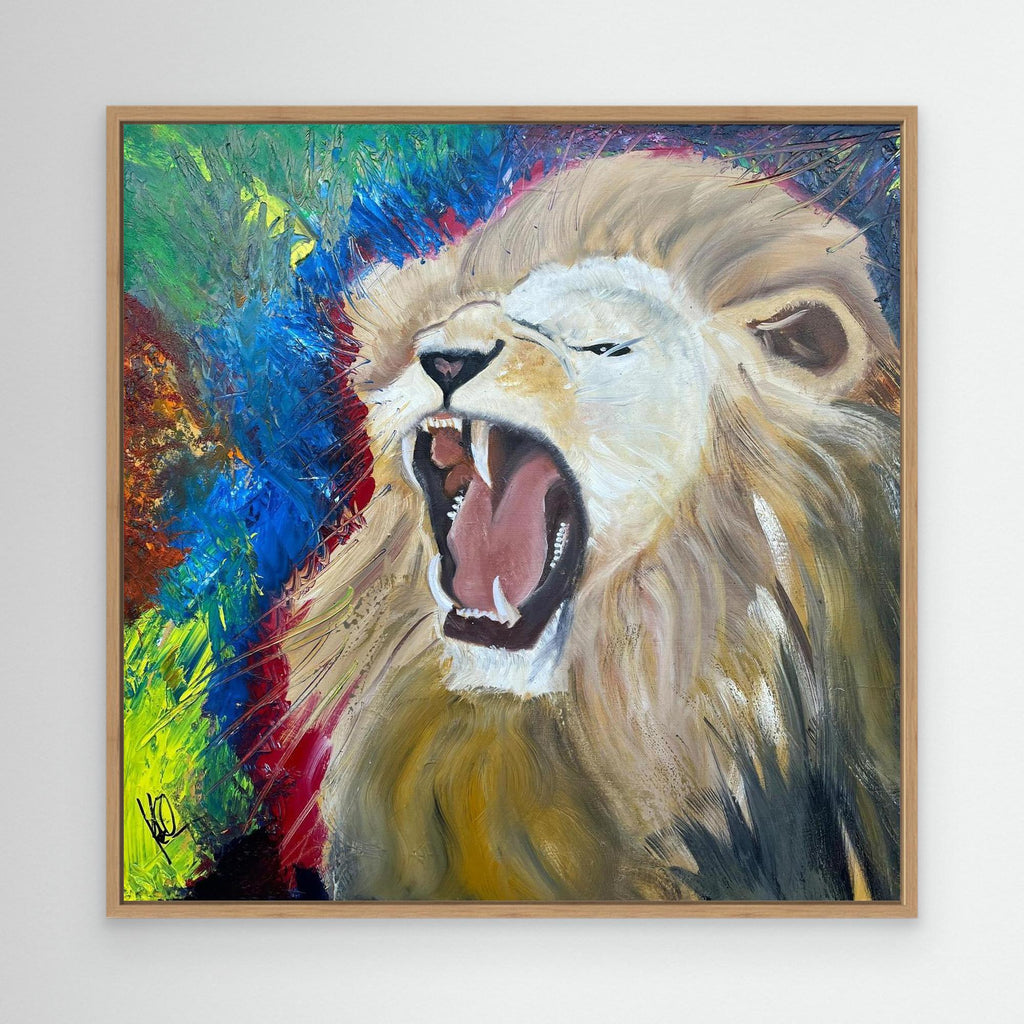 Canvas Print: "Brøldende løve"